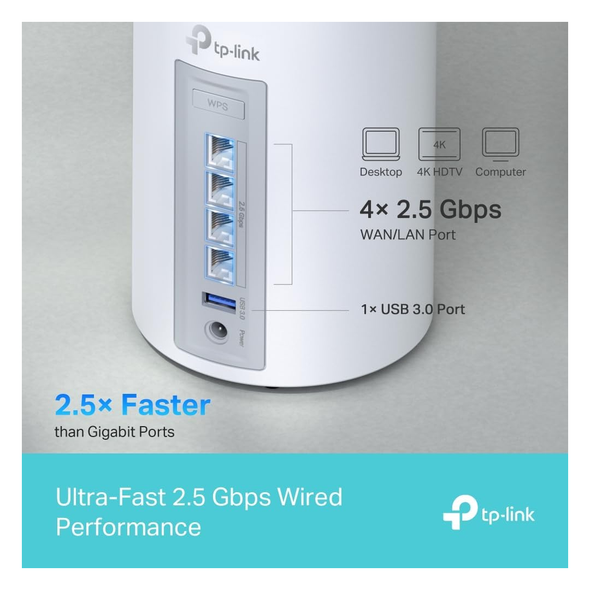 TP-Link Deco BE65 BE9300 Tri-Band Wi-Fi 7 Mesh System 3 Pack