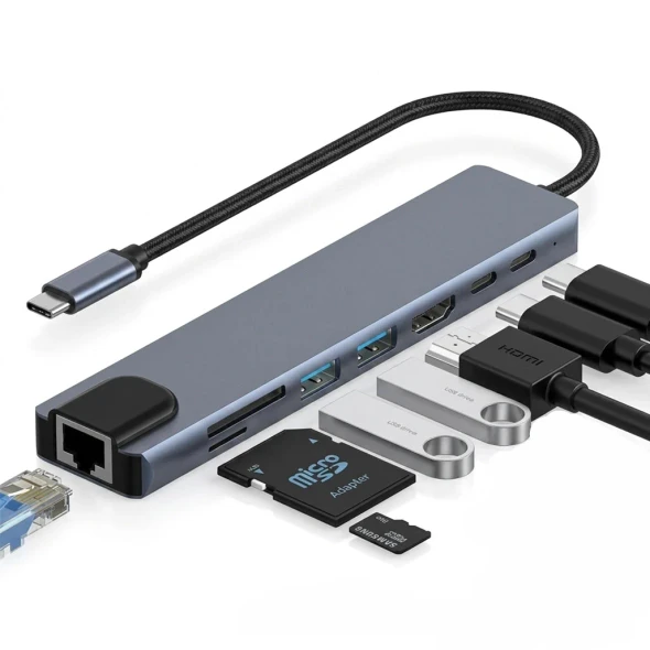 Heatz Type-C 8-in-1 Hub | ZT101