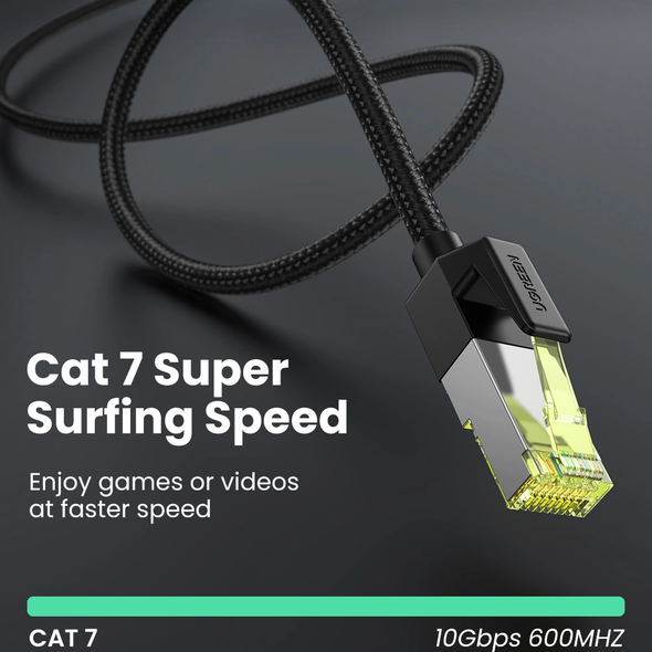 UGREEN Cat 7 Round Braided Ethernet Cable 1m NW150 80421