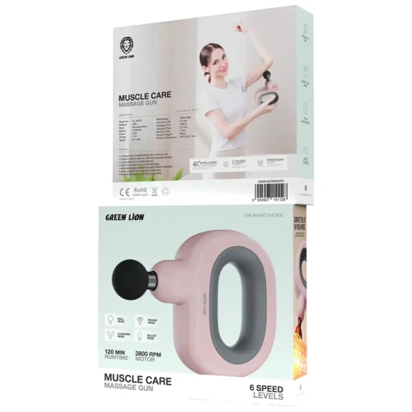 Green Lion Muscle Care Massage Gun - Pink | GNMUSCRMGNPK