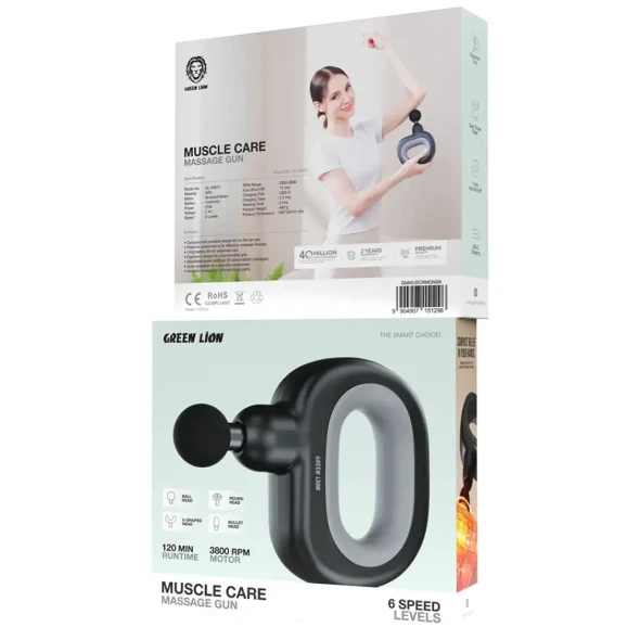 Green Lion Muscle Care Massage Gun - Black | GNMUSCRMGNBK