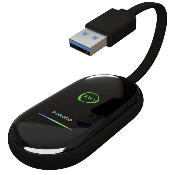 Porodo Play-X Wireless Carplay Adapter with Wi-Fi and Bluetooth Connectivity - Black | PDCRPLYS7BK