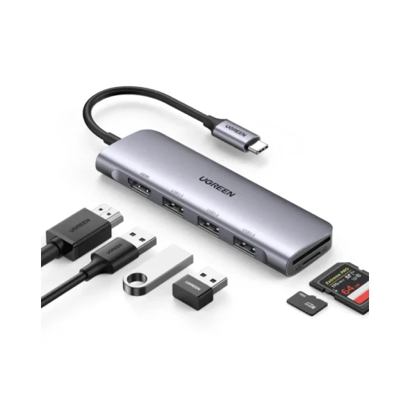 UGREEN 6-in-1 USB-C Hub 4K HDMI PD 100W