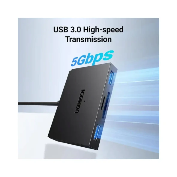 UGREEN CM812 4-in-1 USB-C & USB-A Card Reader with USB Ports | 45167