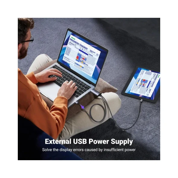 UGREEN CM773 4K@60Hz Active HDMI to USB-C Adapter Cable 2M with USB Power | 35984A