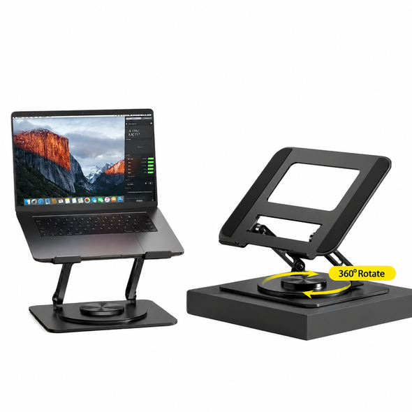 IWAYS 360° Rotating Adjustable Laptop Stand Black IW-S360F for laptops up to 17.3 inches