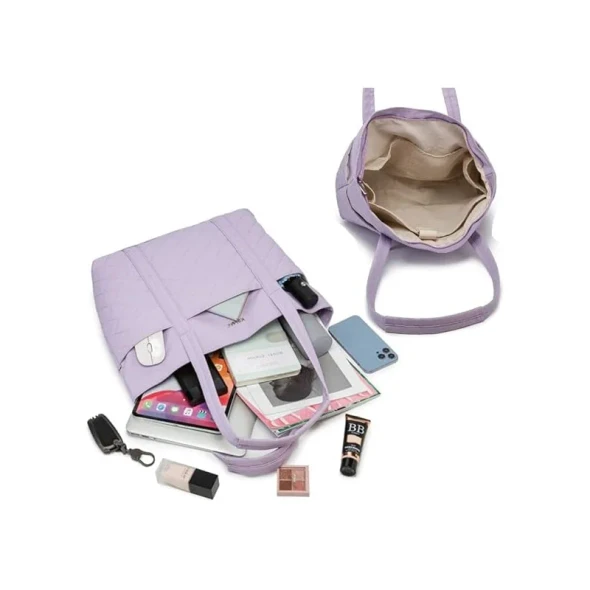 KINMAC 15.6 Inch Women’s Laptop Tote Bag Purple Chic Spacious Work Ready Handbag
