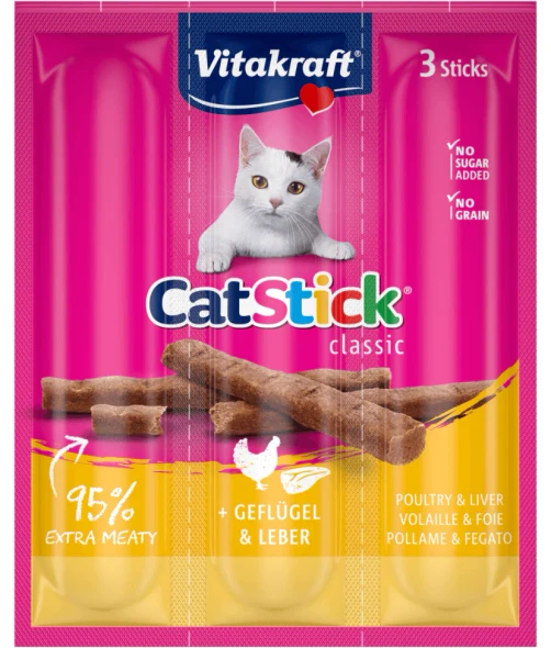 Vitakraft Cat-Stick Mini with Poultry and Liver 18g Cat Treats