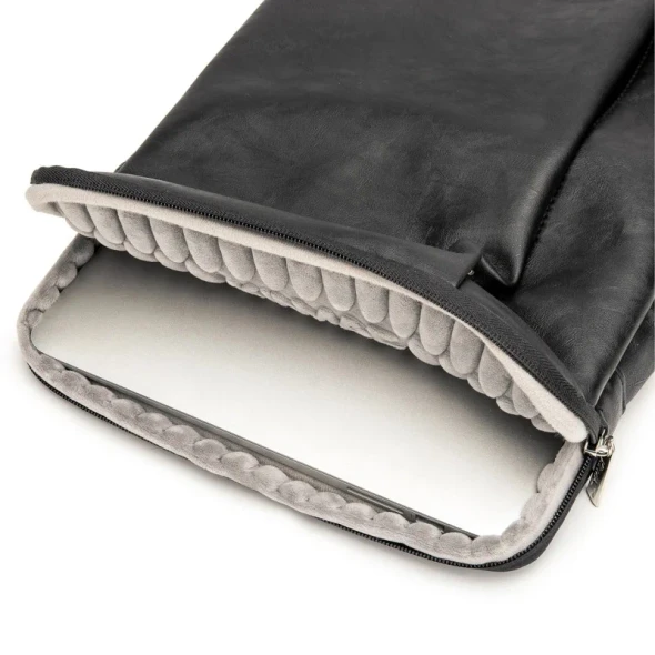 Kinmac Vertical Design Laptop Sleeve KMC463-64 – Black PU | Full Protection & Water-Resistant