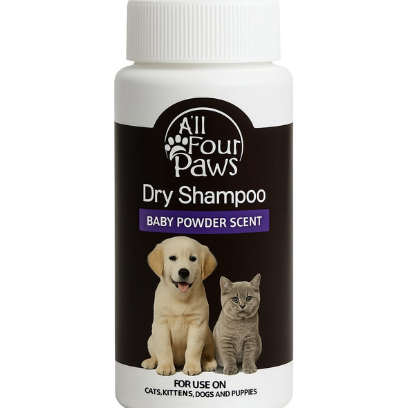 All Four Paws Baby Powder Scent Powder Dry Shampoo 200g 126363 for pet grooming
