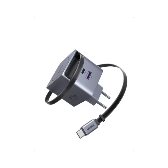 UGREEN 45W GaN USB-C Charger X614 with retractable 5A cable and USB-C USB-A fast charging ports
