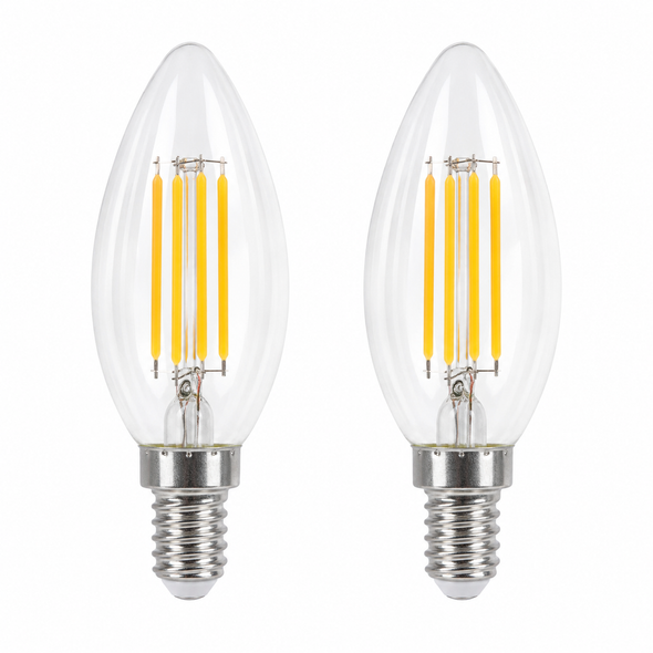 LED Filament Candle Bulb E14 Clear LED-C37-FIL candle shape decorative light bulb