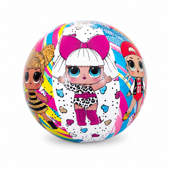 LOL Surprise Beach Ball 53035 multicolor inflatable beach ball with character graphics