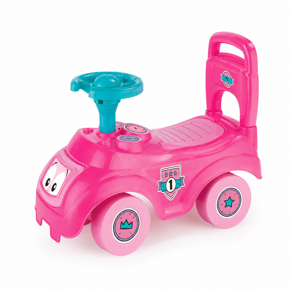 Dolu Sit n' Ride Walk n' Drive 21x48x37cm 2522/1 pink ride-on toy with steering wheel and rear handle