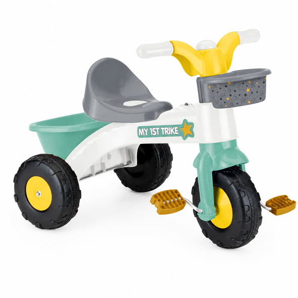 Dolu My first Trike 2605 ride-on tricycle with front basket rear basket and pedal wheels