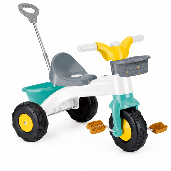 Dolu MY FIRST TRIKE PARENT HANDLE 2604 ride-on tricycle with parent handle front basket and rear basket