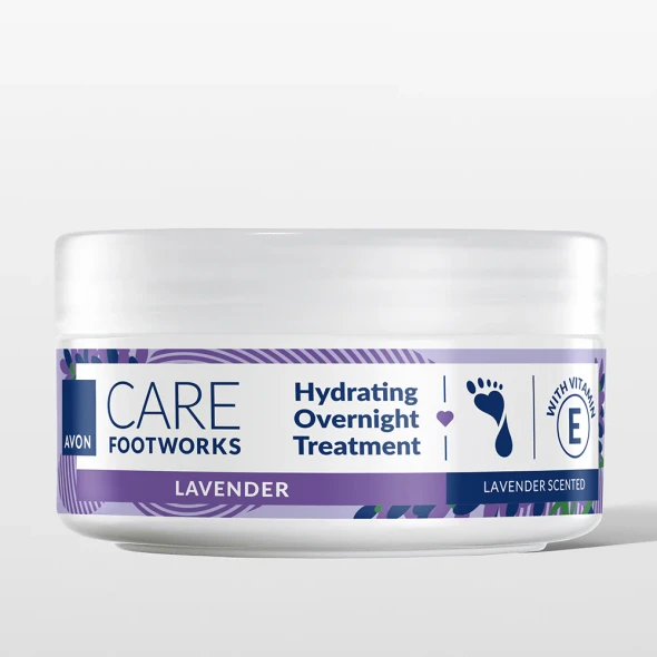 Avon Footworks Lavender Overnight Cream Restage Jar 1589341 foot care cream