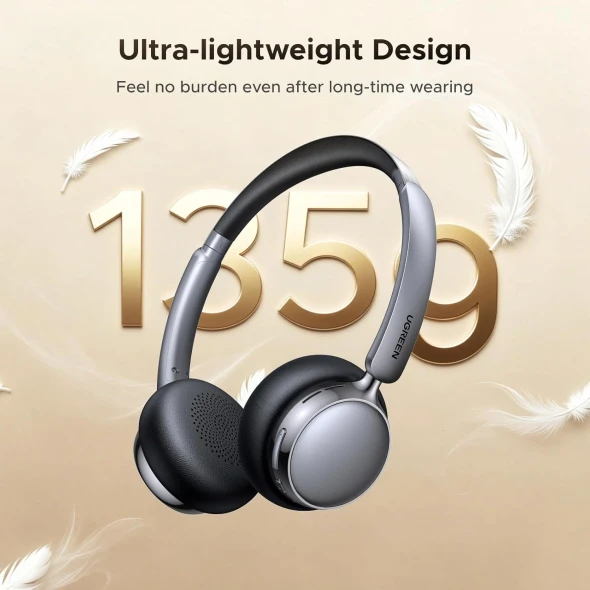 UGREEN Studio Plus HP207 ANC Wireless Headphones Black 75630 with active noise cancelling and 80 hours battery life