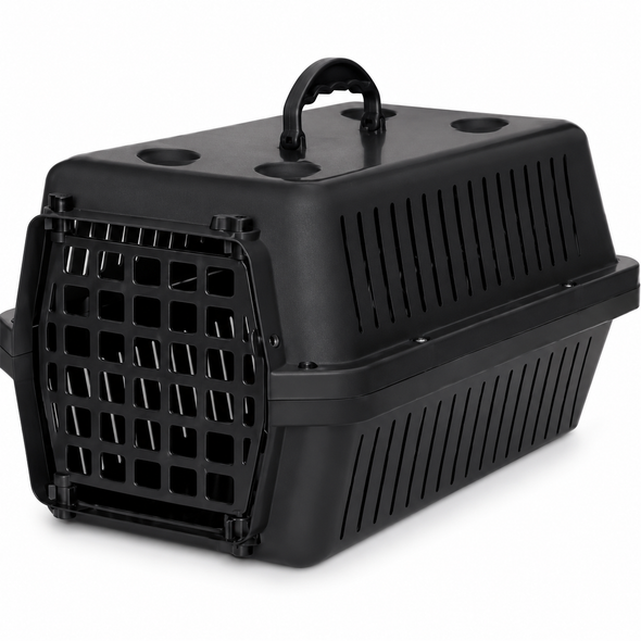 Cat Carrier Box Medium Black With Black Door OM-BX-M-BK-BK pet transport carrier