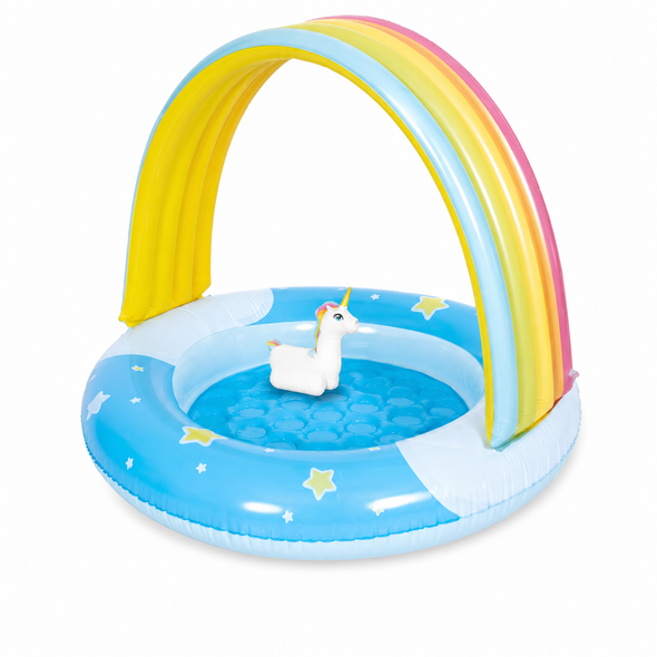 Ages 1-3 Rainbow Unicorn Canopy Pool 95x80cm 51346 outdoor summer water play pool