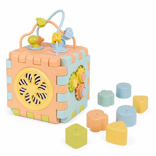 Dolu 2 in 1 Educational Cube and Puzzle 5192 colorful learning activity toy