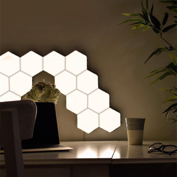 Hexalight Modular Touch-Control Monochrome LED Lighting System with 9 hexagonal panels