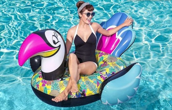Disney Daisy Duck tropical inflatable ride-on pool float with colorful wings 91082