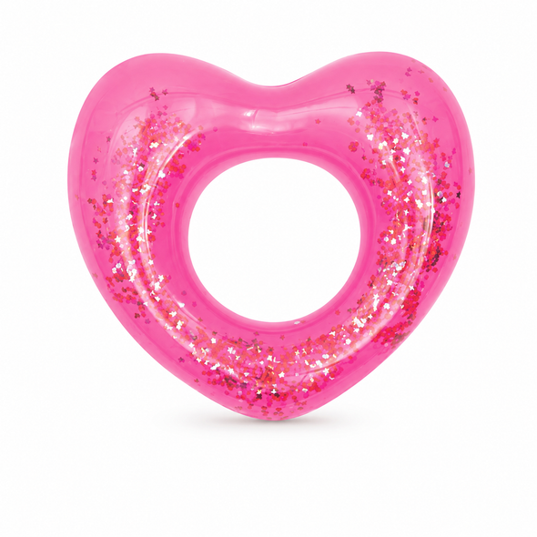 Bestway Glitter Fusion Pink Heart-Shaped Inflatable Swim Ring with Glitter 91 cm - 36141