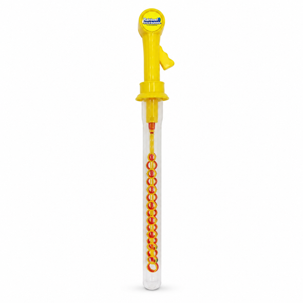 Rainbow Stick Yellow Bubble Wand Toy with Multiple Bubble Rings - AL8273
