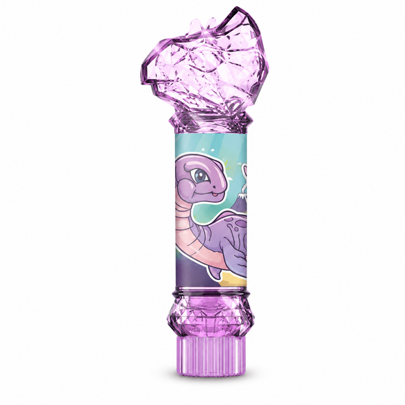 Purple Dinosaur Crystal-Top Bubble Wand Toy with Transparent Body - GP-7