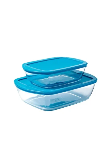 PYREX Cook & Store Set of 2 Dishes - 215P & 216P with Blue Lid | 913S659