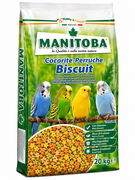 Manitoba Cocorite-Perruche Biscuit Bird Food 20 Kg | 60200