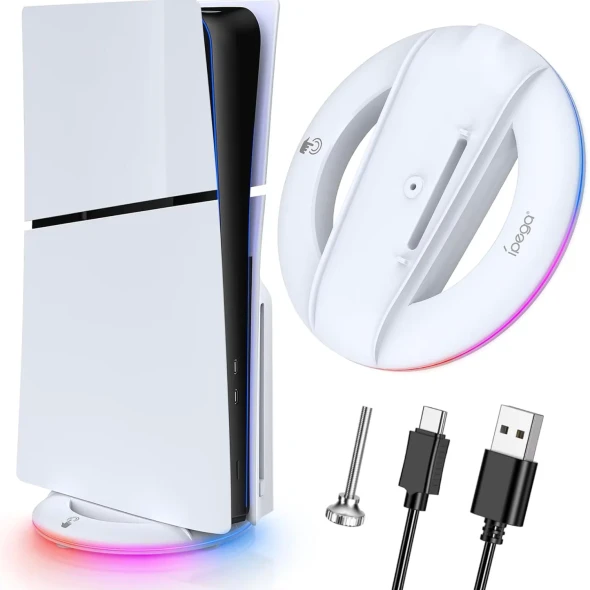 IPEGA PS5 and PS5 Slim RGB Vertical Stand - White