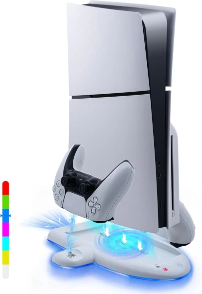 DOBE PS5 Slim Cooling & Charging Dock with RGB Light |  TP5-3528