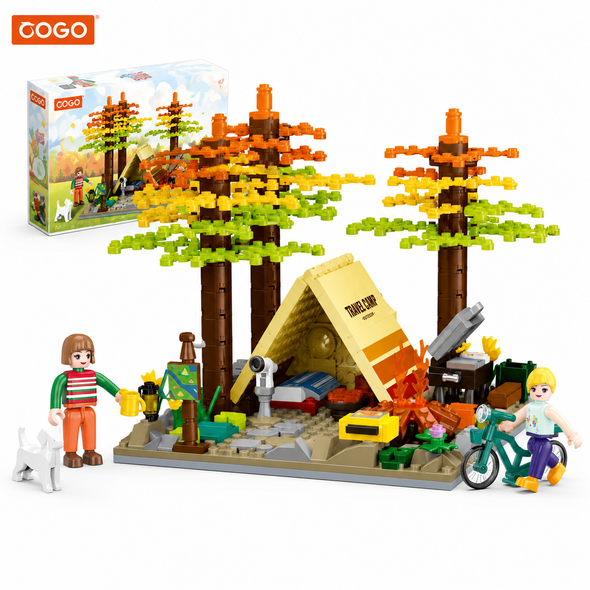COGO Outdoor Camping 473-Piece Autumn Forest Building Block Set - 2802