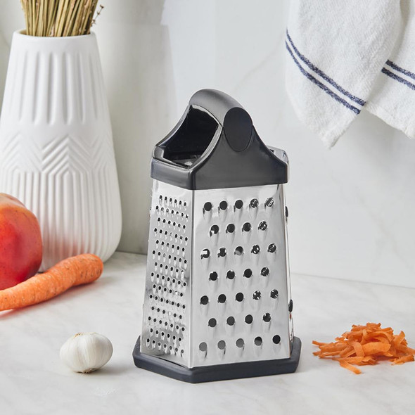 Karaca Hexagon Silver Stainless Steel Box Grater - 153.03.06.7832