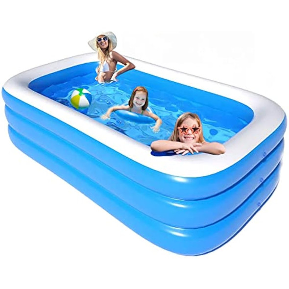 Inflatable Rectangular Family Swimming Pool – Blue | 51257