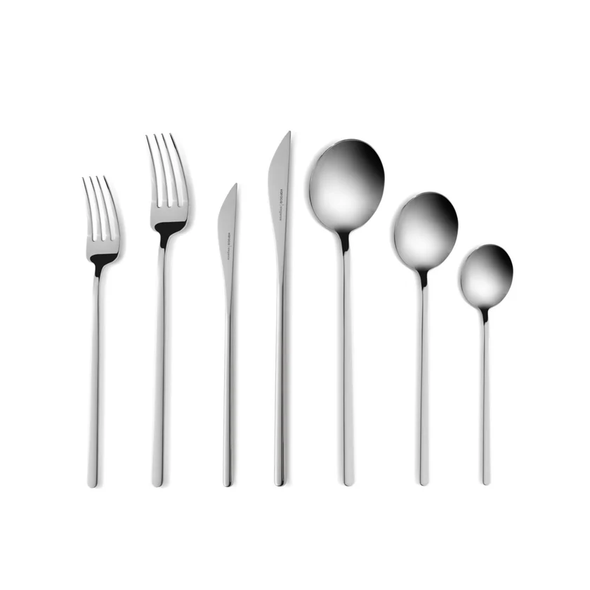 Karaca Focus 84-Piece 18/10 Stainless Steel Platinum Cutlery Set for 12 People - 153.03.08.1807