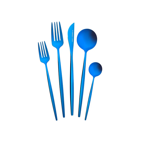 Karaca Orion 30-Piece 18/10 Stainless Steel Blue Cutlery Set for 6 People - 153.03.08.1912