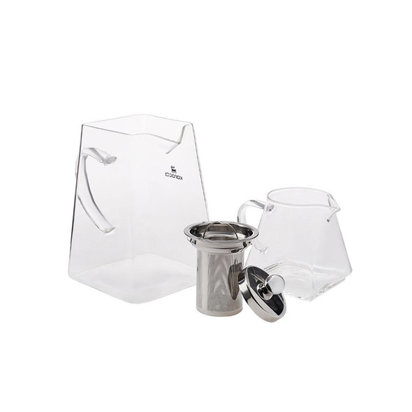 Karaca Giza Borosilicate Glass Teapot Set with Stainless Steel Strainer - 450ml and 1.5L - 153.03.08.2334