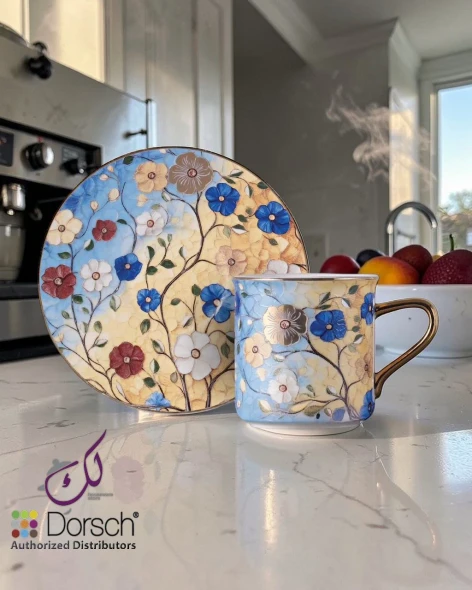 Dorsch Floris Yellow 12-Piece Coffee Cup Set | DH-09312