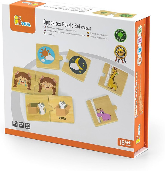 Viga Wooden Opposites Puzzle Set | 44674