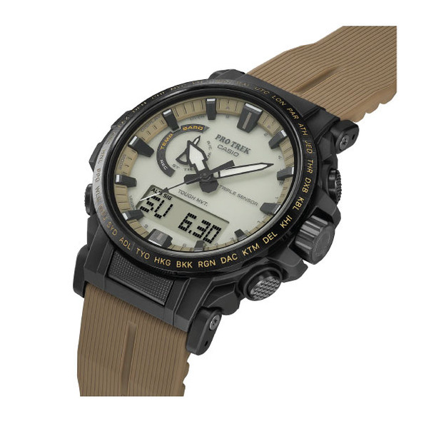 Casio PRO TREK Solar Climbing Watch - Black/Brown | PRW-61LD-5DR