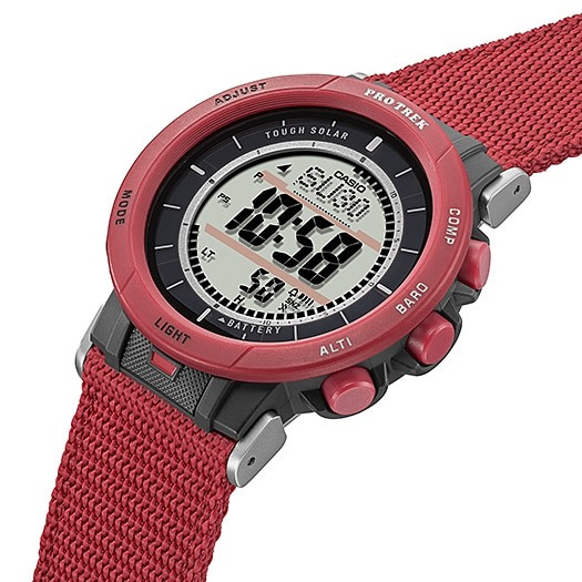 Casio PRO TREK Solar Climbing Watch - Burgundy | PRG-30B-4DR