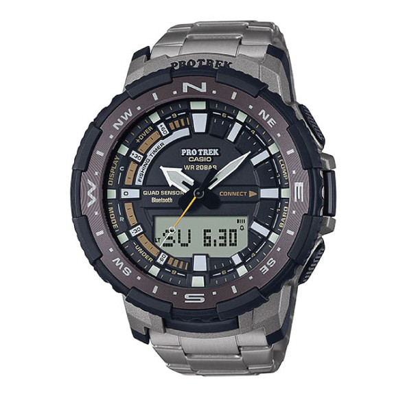 Casio PRO TREK Bluetooth Fishing Titanium Watch - Grey | PRT-B70T-7DR