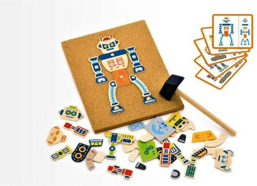 VIGA Tack Zap Robots Wooden Activity Set | 50335