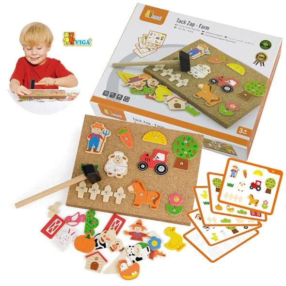 VIGA Tack Zap Farm Wooden Activity Set | 51606