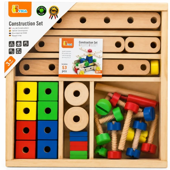 VIGA Wooden Construction Set 53 Pieces | 50490
