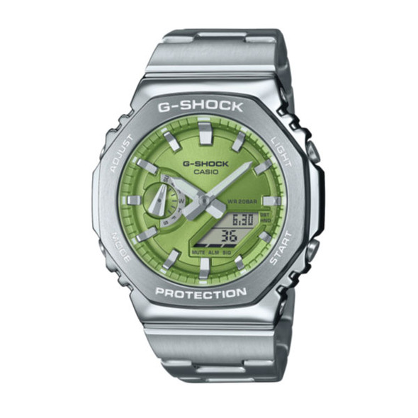 Casio G-SHOCK G-STEEL Casual Men Analog-Digital Watch - Silver & Green | GM-2110D-3ADR