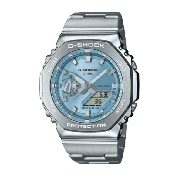 Casio G-SHOCK G-STEEL Casual Men Analog-Digital Watch - Silver & Blue | GM-2110D-2ADR